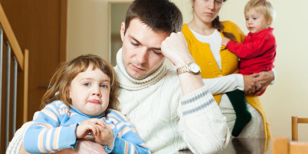 Family,With,Two,Children,Having,Quarrel,At,Home